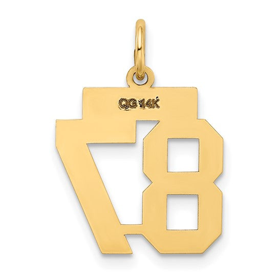 14kt Yellow Gold Small Polished Number 87 Charm