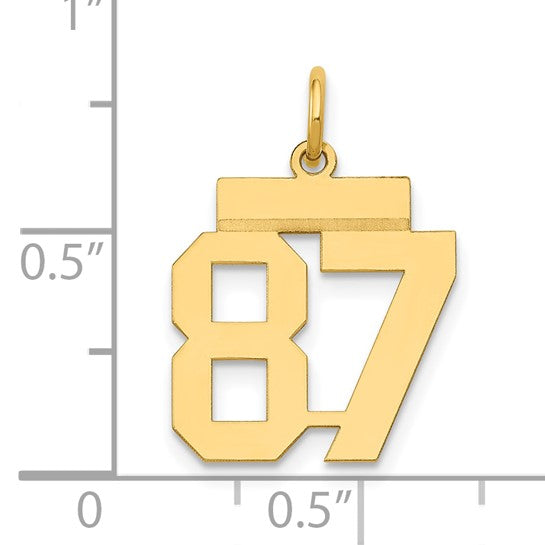14kt Yellow Gold Small Polished Number 87 Charm