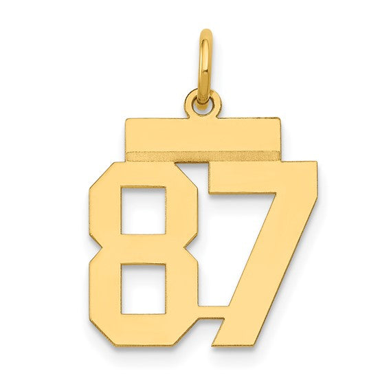 14kt Yellow Gold Small Polished Number 87 Charm