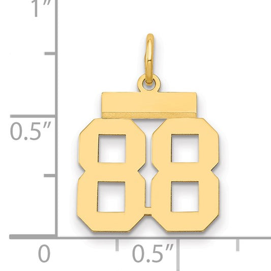 14kt Yellow Gold Small Polished Number 88 Charm