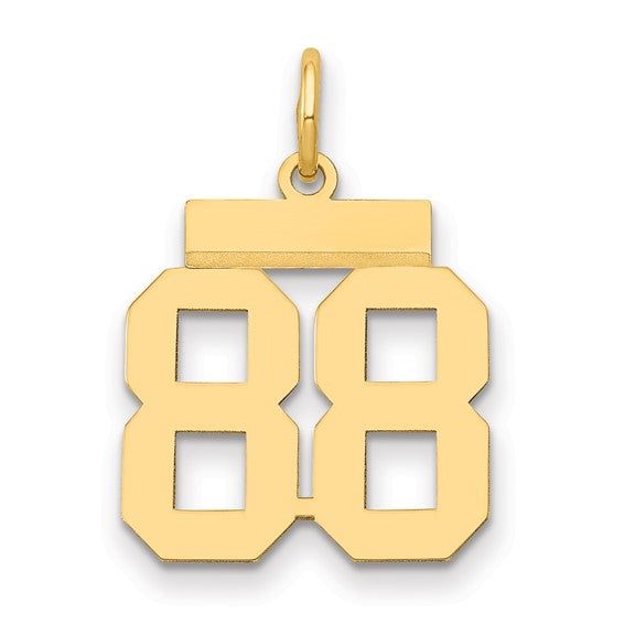14kt Yellow Gold Small Polished Number 88 Charm