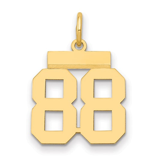 14kt Yellow Gold Small Polished Number 88 Charm