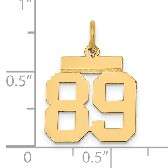 14kt Yellow Gold Small Polished Number 89 Charm