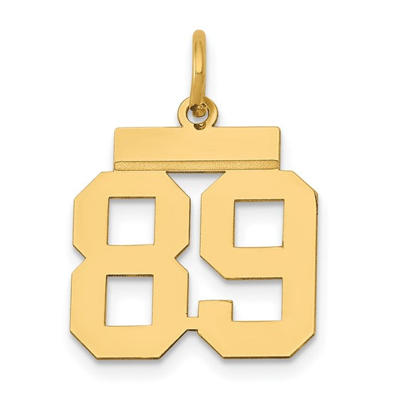 14kt Yellow Gold Small Polished Number 89 Charm