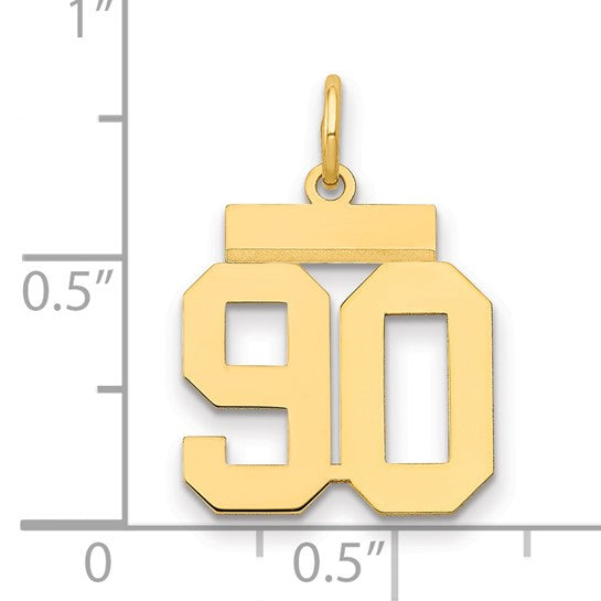 14kt Yellow Gold Small Polished Number 90 Charm