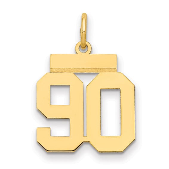14kt Yellow Gold Small Polished Number 90 Charm