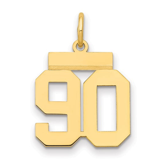 14kt Yellow Gold Small Polished Number 90 Charm