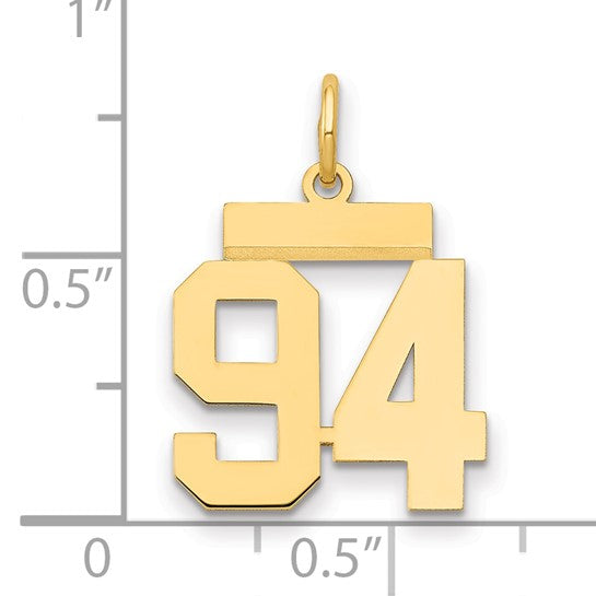 14kt Yellow Gold Small Polished Number 94 Charm