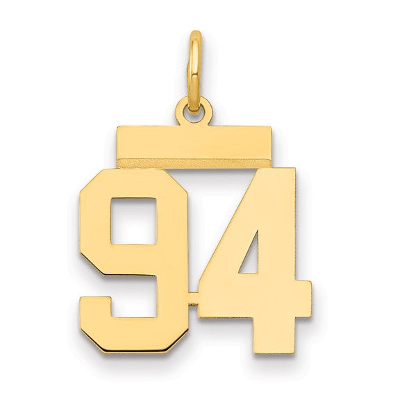 14kt Yellow Gold Small Polished Number 94 Charm