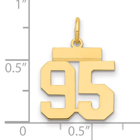 14kt Yellow Gold Small Polished Number 95 Charm