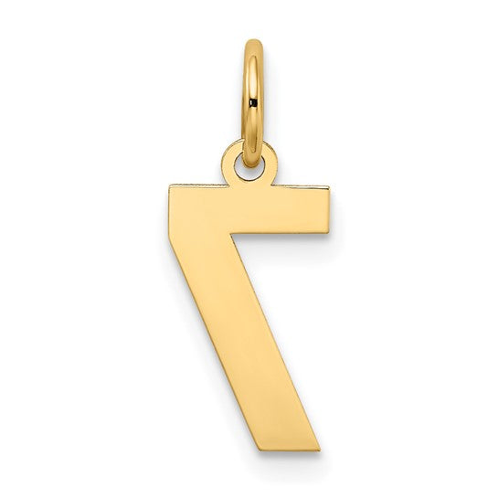 14kt Yellow Gold Small Satin Number 7 Charm
