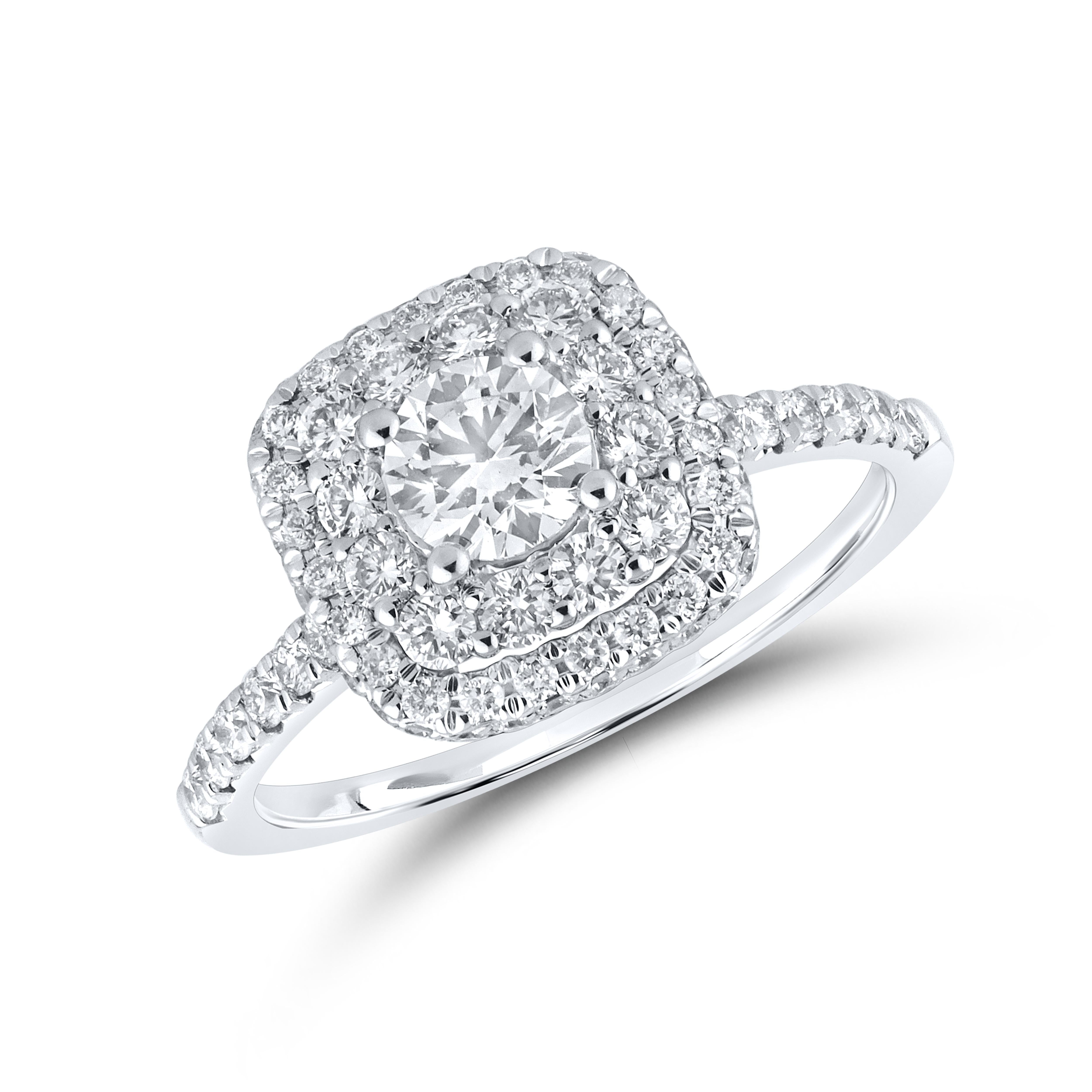 10KT WHITE GOLD 1.54 CTW LAB DIAMOND BRIDAL RING SET