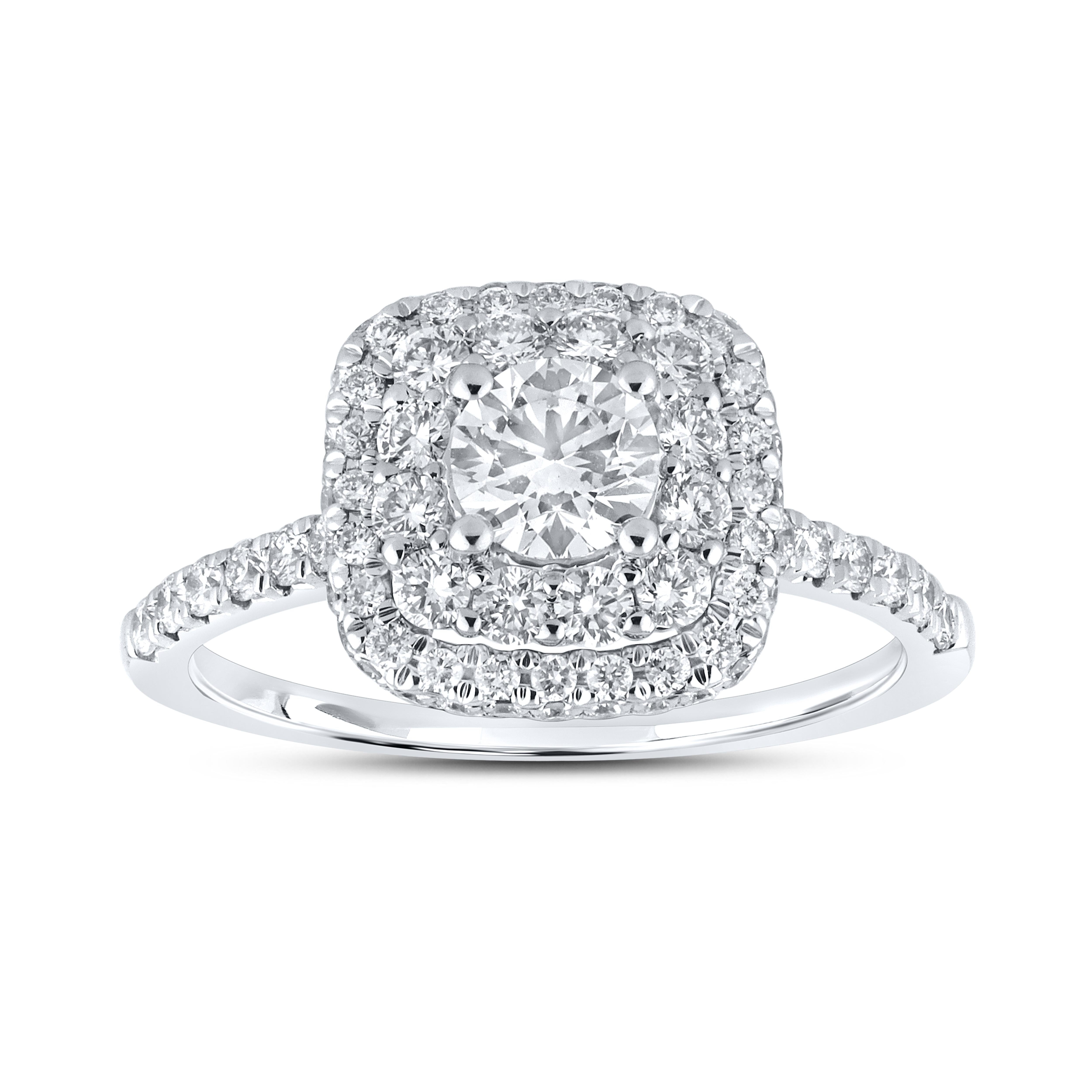 10KT WHITE GOLD 1.54 CTW LAB DIAMOND BRIDAL RING SET