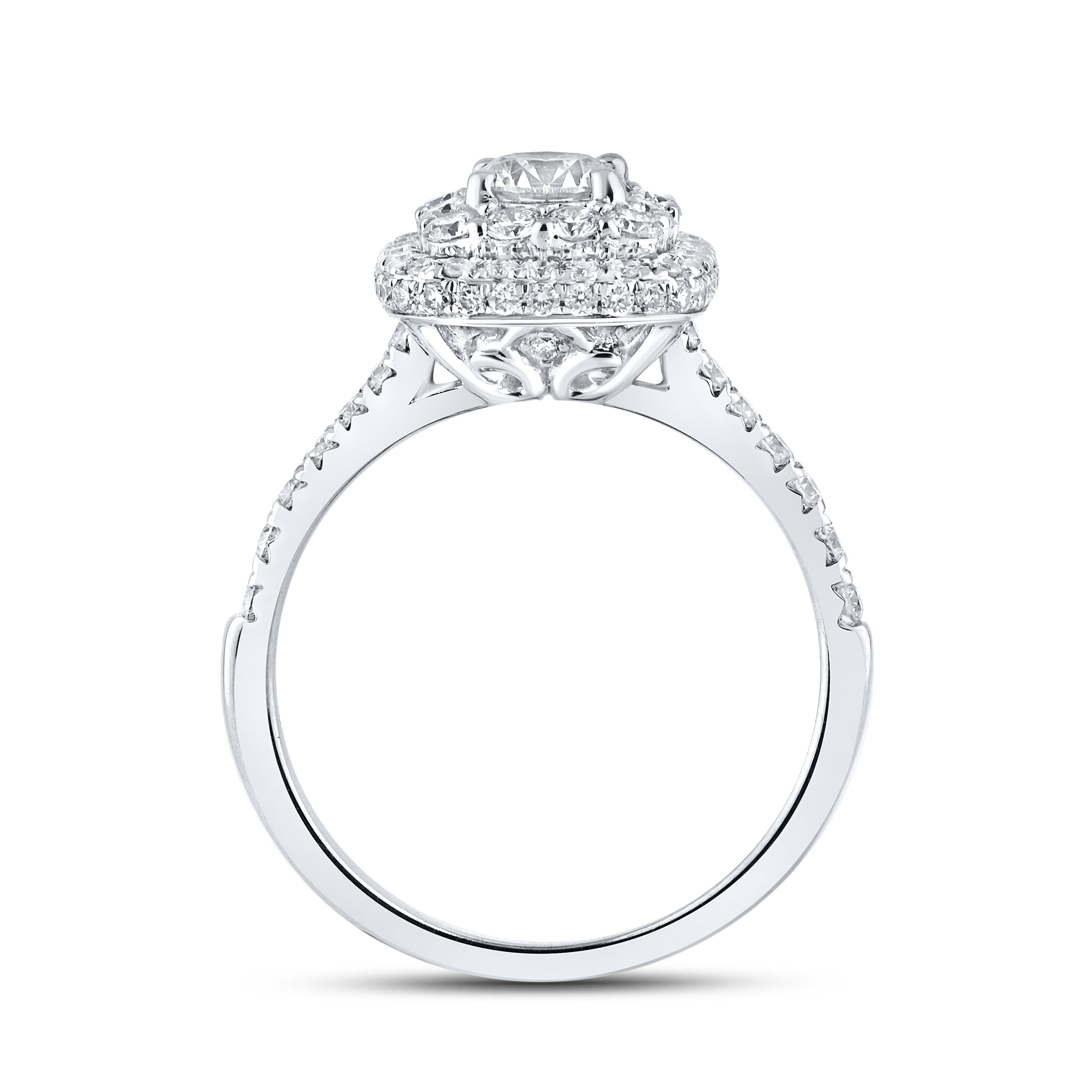 10KT WHITE GOLD 1.54 CTW LAB DIAMOND BRIDAL RING SET