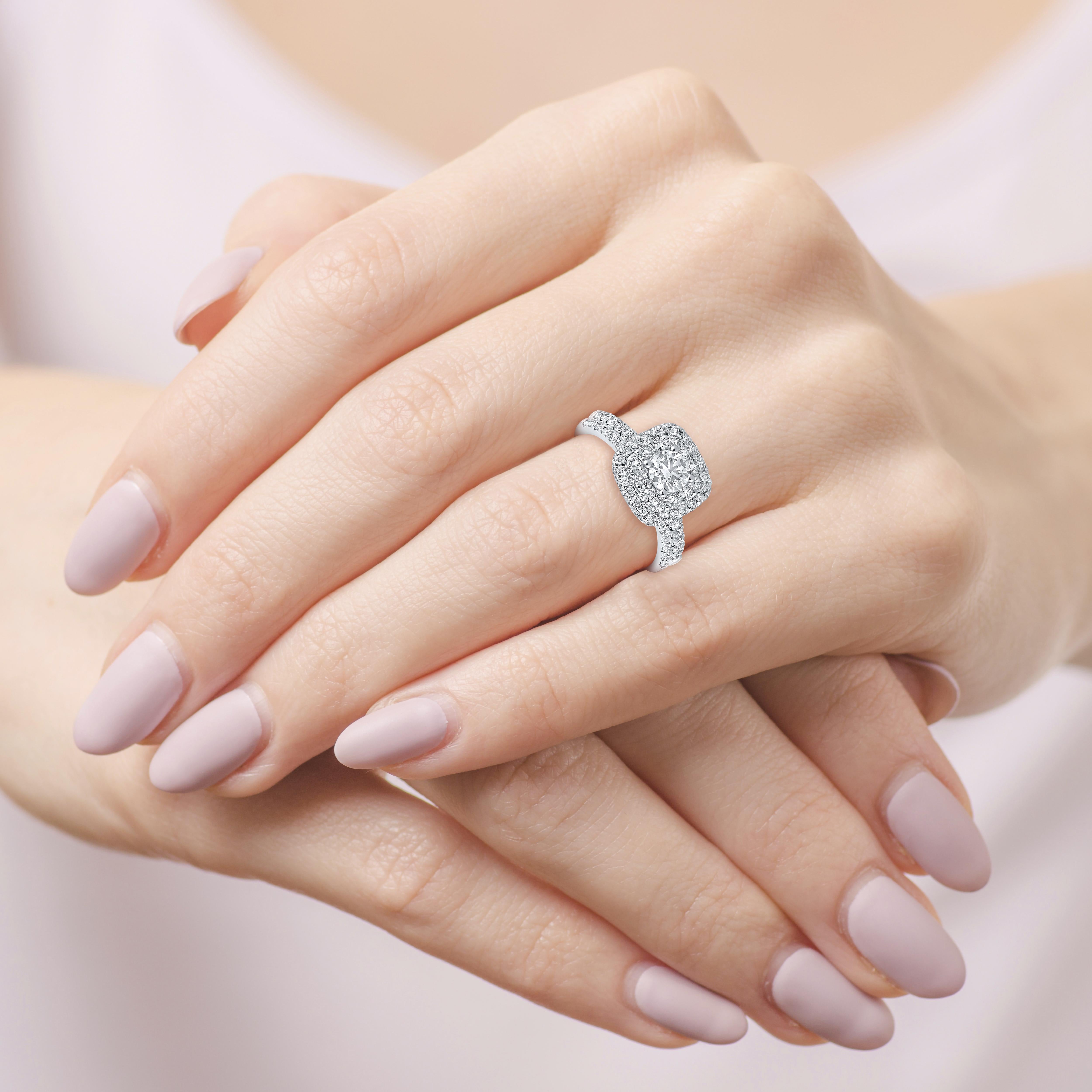 10KT WHITE GOLD 1.54 CTW LAB DIAMOND BRIDAL RING SET