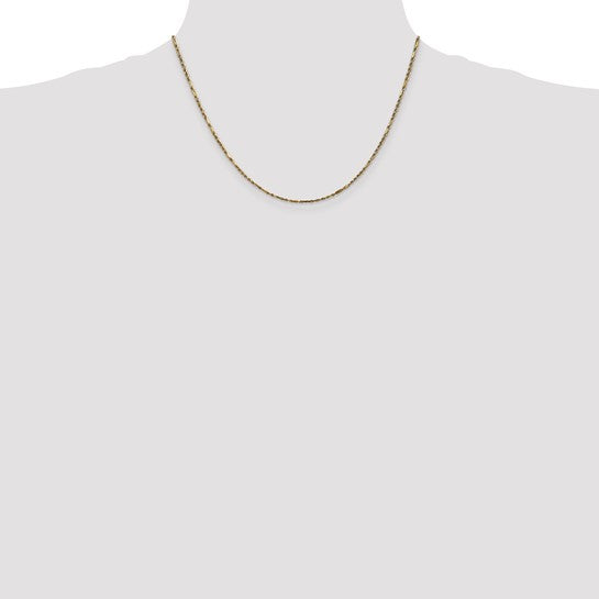 14kt Yellow Gold 18 inch  1.8mm Diamond-cut Milano Rope with Lobster Clasp Chain