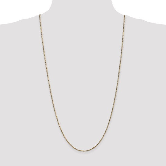 14K 30 inch  1.8mm Diamond-cut Milano Rope with Lobster Clasp Chain