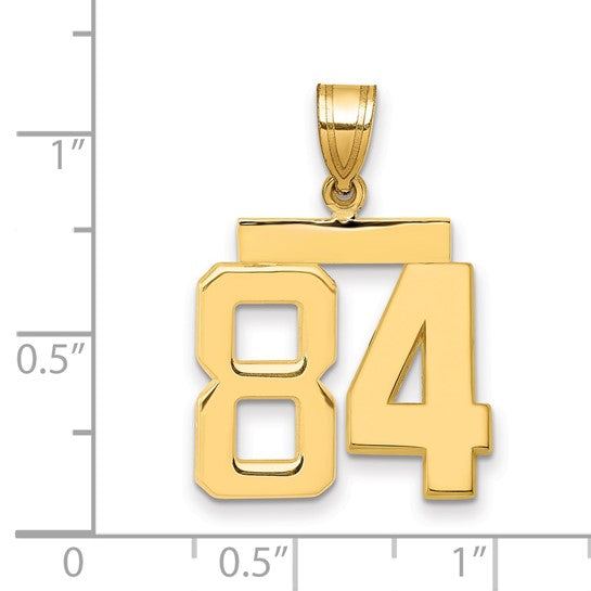 14kt Yellow Gold Medium Polished Number 84 Charm