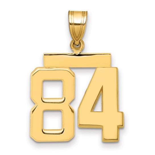 14kt Yellow Gold Medium Polished Number 84 Charm