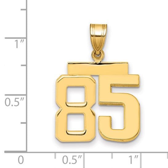 14kt Yellow Gold Medium Polished Number 85 Charm