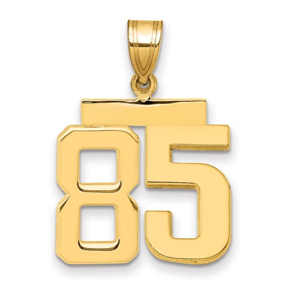 14kt Yellow Gold Medium Polished Number 85 Charm
