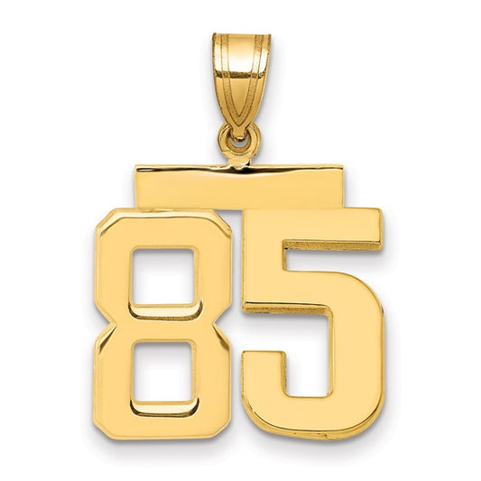 14kt Yellow Gold Medium Polished Number 85 Charm