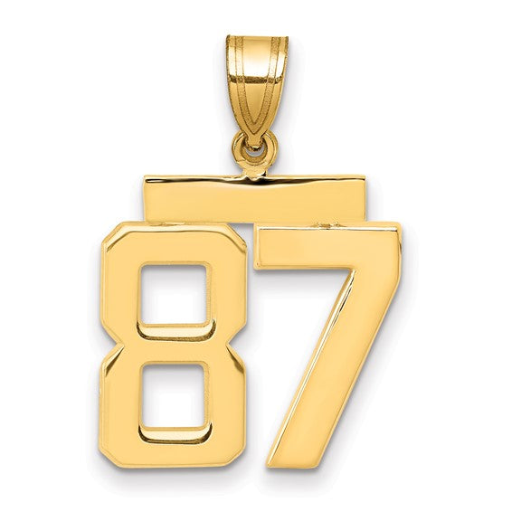 14kt Yellow Gold Medium Polished Number 87 Charm