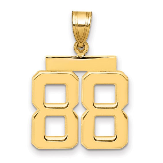 14kt Yellow Gold Medium Polished Number 88 Charm