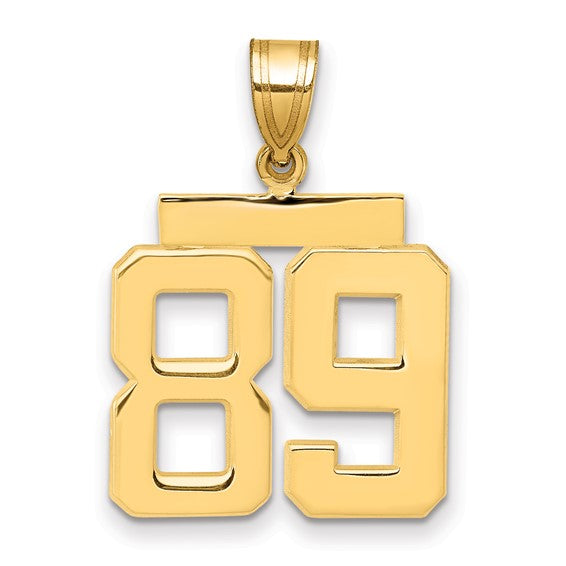 14kt Yellow Gold Medium Polished Number 89 Charm