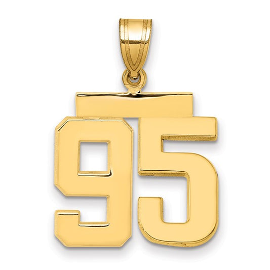 14kt Yellow Gold Medium Polished Number 95 Charm