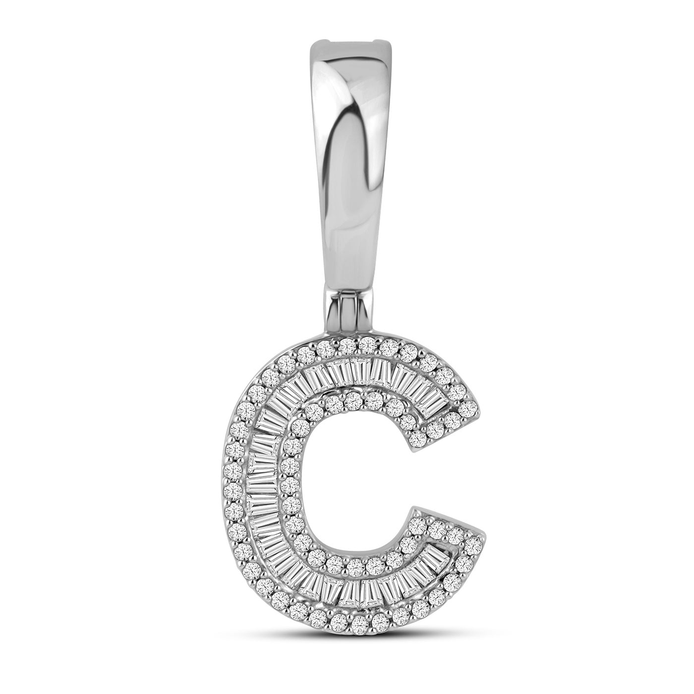 10KT WHITE GOLD  0.38 CTW NATURAL DIAMOND INITIAL C