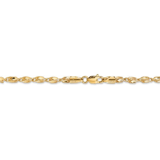 14kt Yellow Gold 2.5mm Marquise Rope Chain