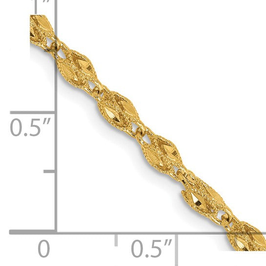 14kt Yellow Gold 2.5mm Marquise Rope Chain