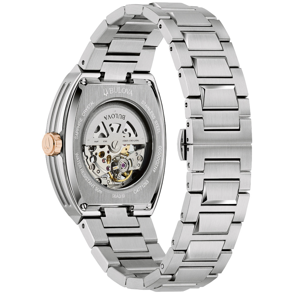 Bulova Maquina Automatic Blue Dial Stainless Steel Bracelet Watch 40mm