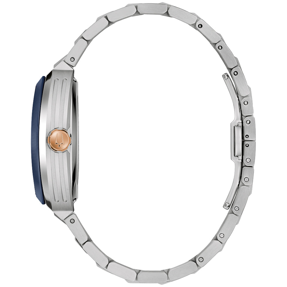 Bulova Maquina Automatic Blue Dial Stainless Steel Bracelet Watch 40mm