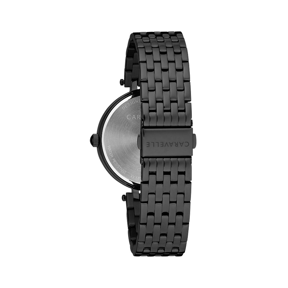 Ladies' Caravelle by Bulova Crystal Accent Black IP Watch