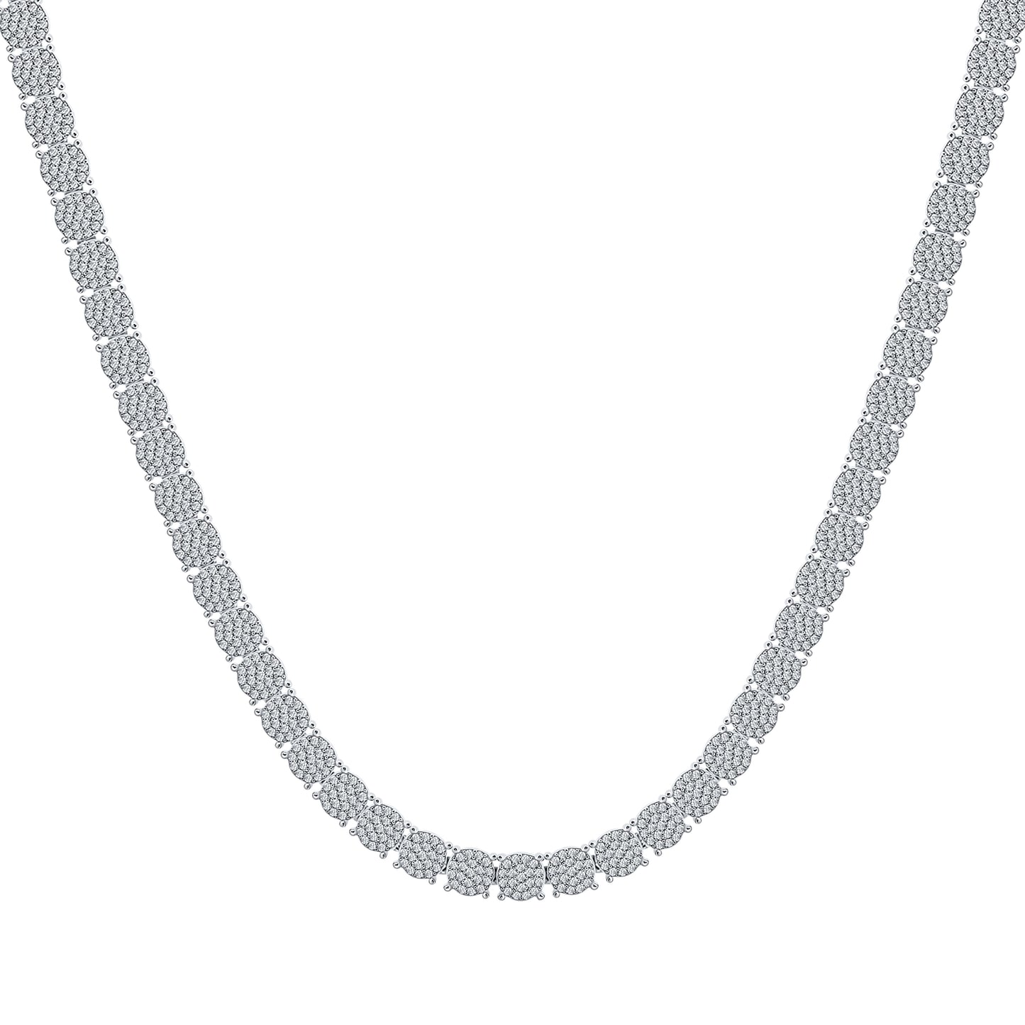 14kt White Gold 4.92 CTW Diamond tennis chain Necklace