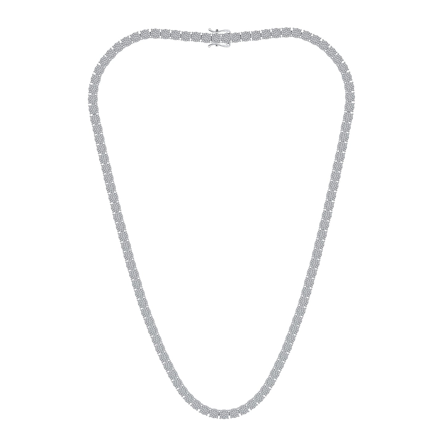 14kt White Gold 4.92 CTW Diamond tennis chain Necklace