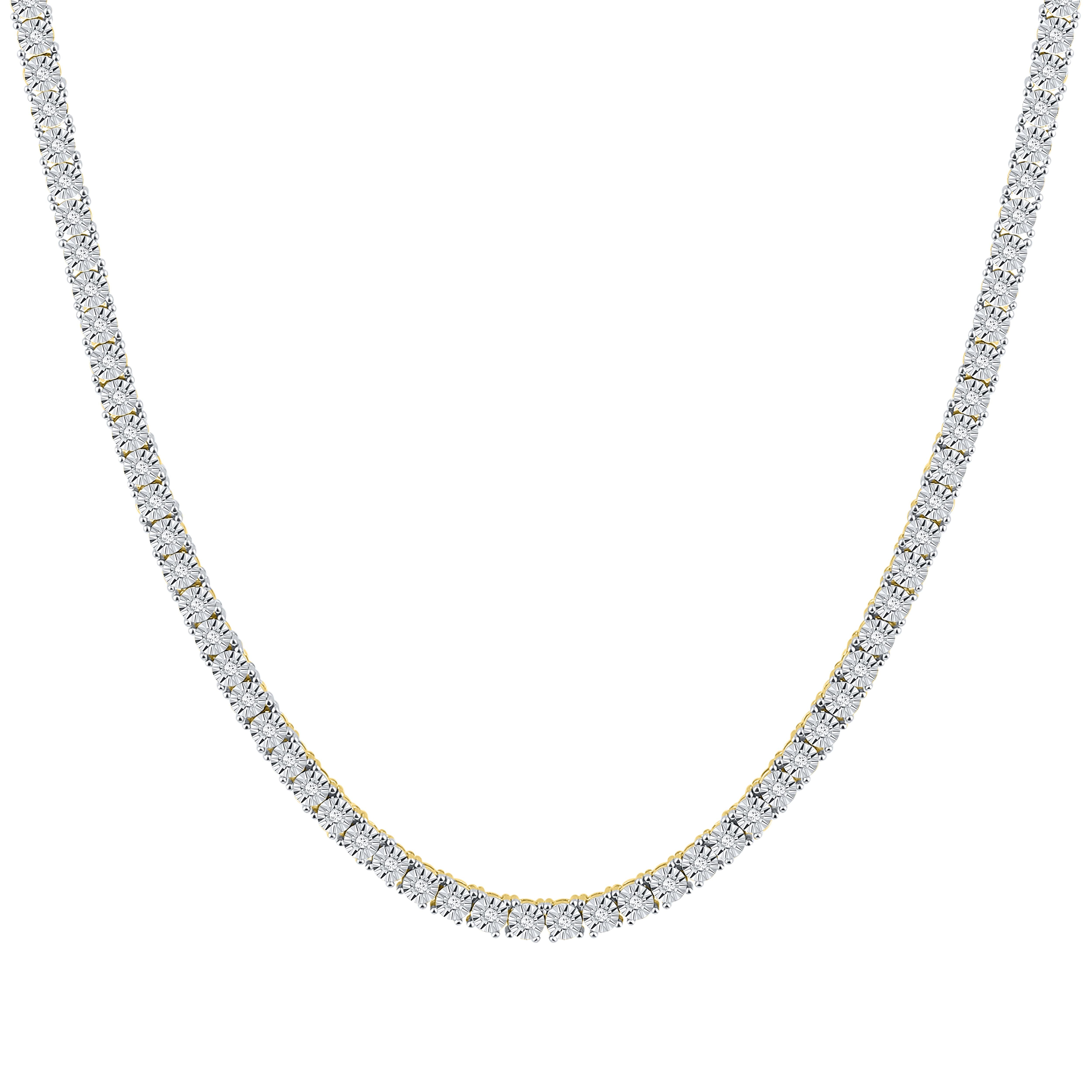 10K YELLOW GOLD 1.30 CTW NATURAL DIAMOND TENNIS NECKLACE