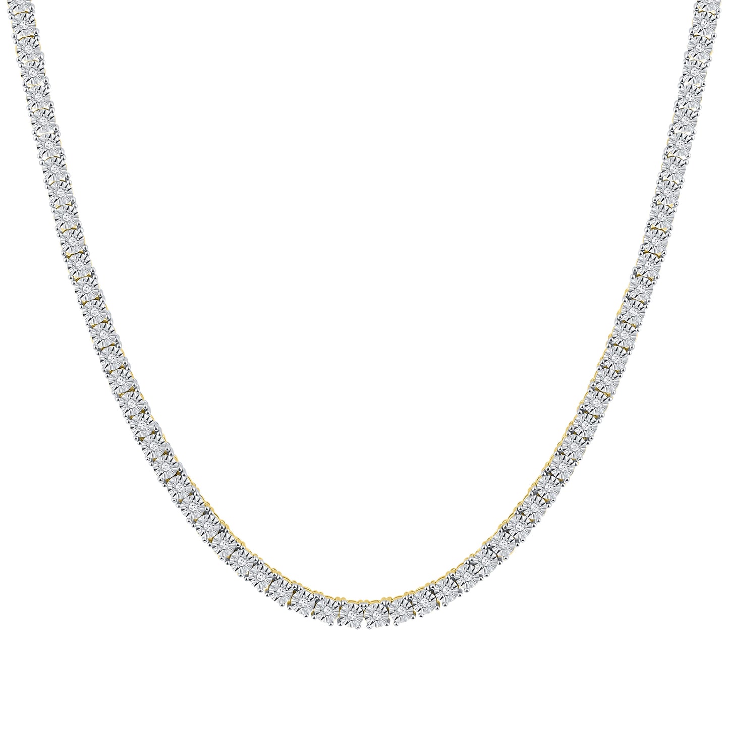 10K YELLOW GOLD 1.30 CTW NATURAL DIAMOND TENNIS NECKLACE