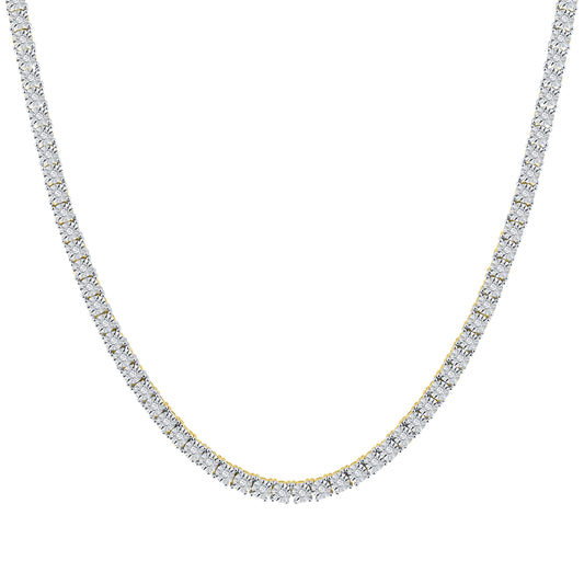 10K YELLOW GOLD 1.30 CTW NATURAL DIAMOND TENNIS NECKLACE