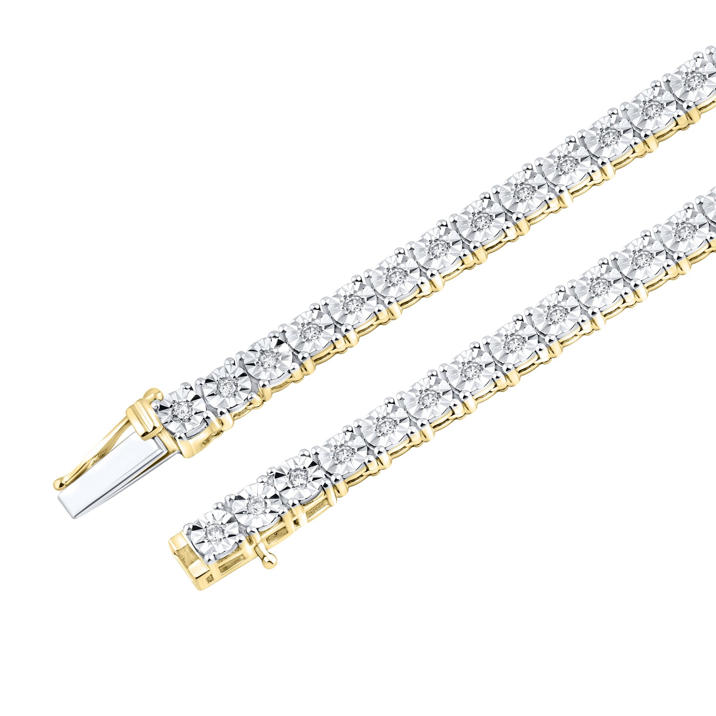 10K YELLOW GOLD 1.30 CTW NATURAL DIAMOND TENNIS NECKLACE