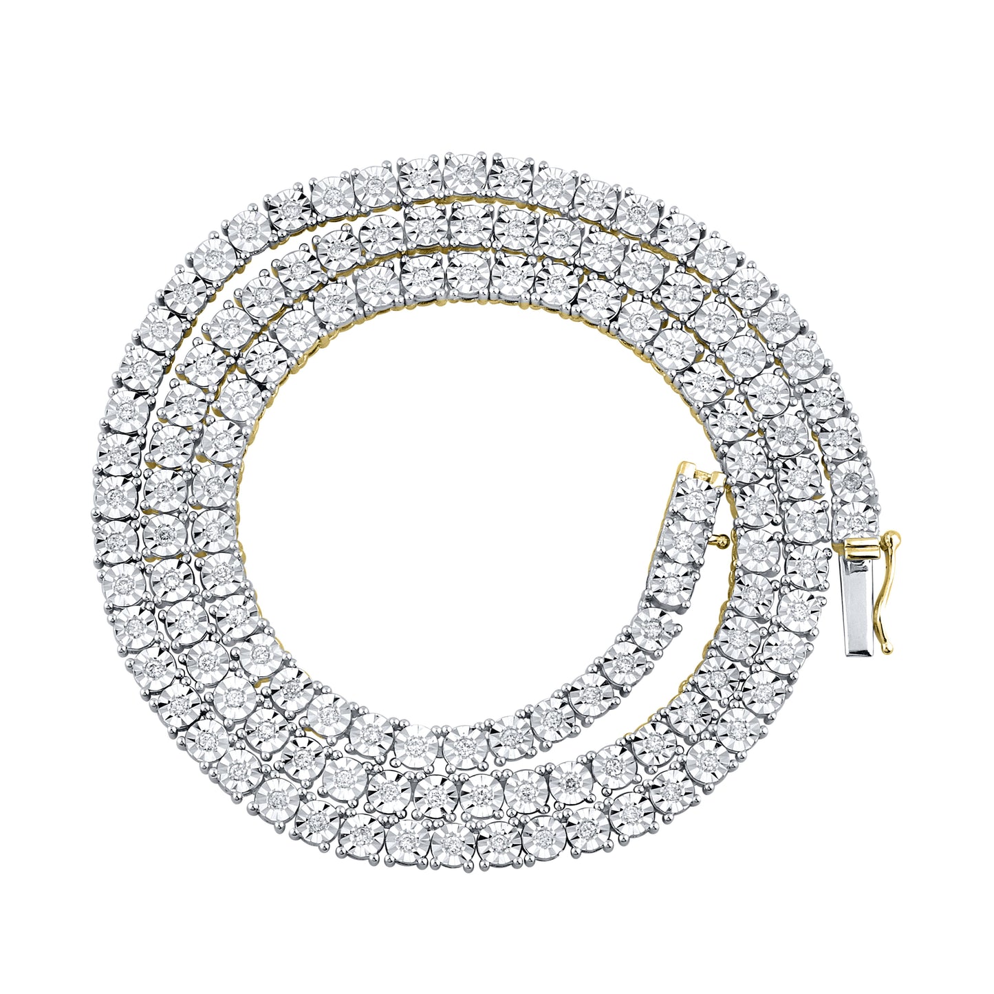 10K YELLOW GOLD 1.30 CTW NATURAL DIAMOND TENNIS NECKLACE