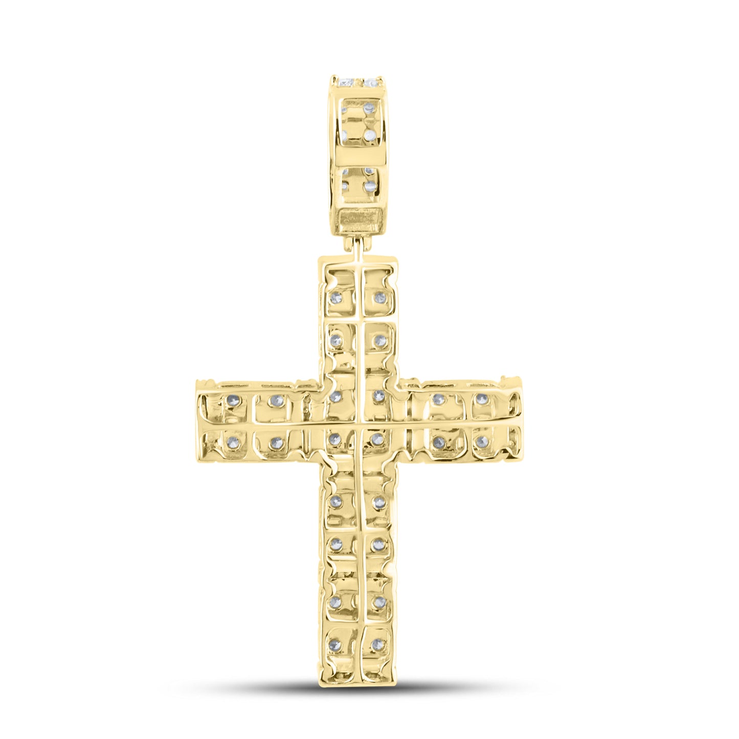 10k Yellow Gold 1.83 CTW Natural Diamond Cross Charm Pendant