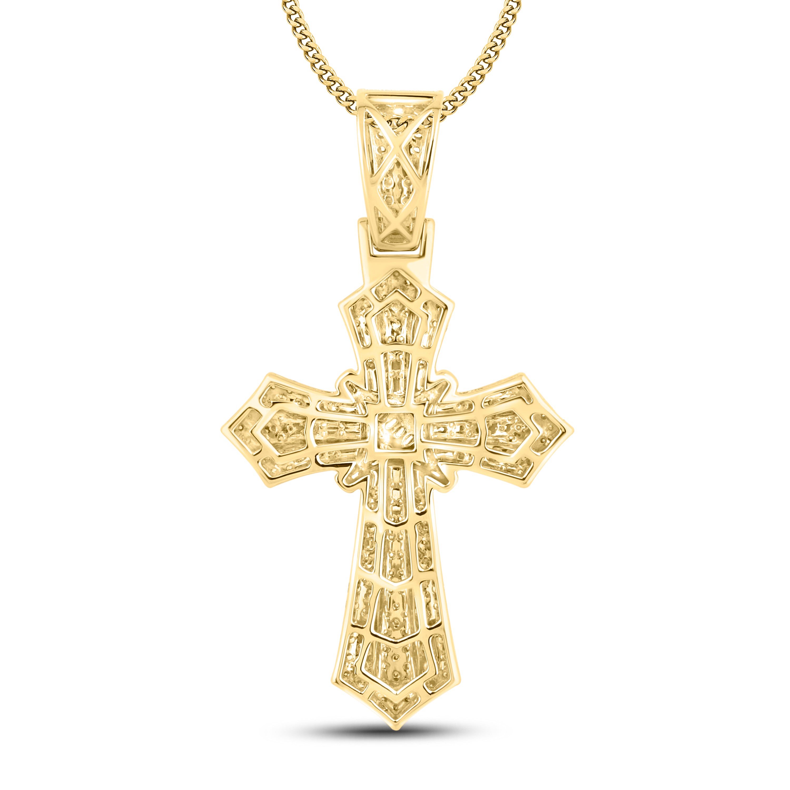 10kt Yellow Gold 1.87 CTW Diamond Cross Charm