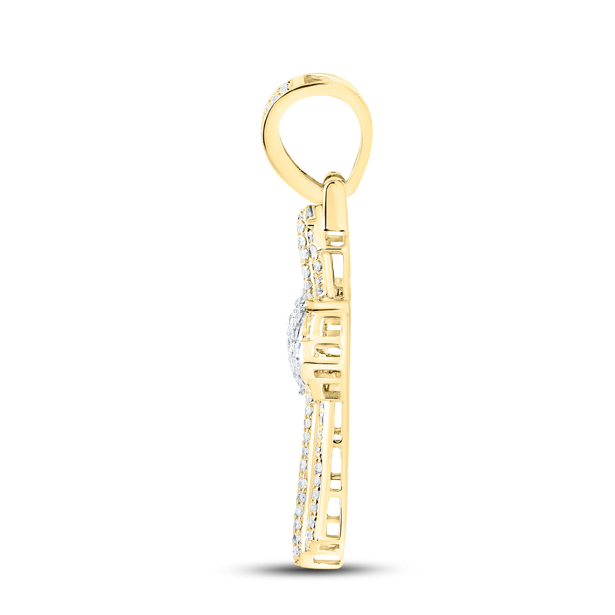 10kt Yellow Gold 1.87 CTW Diamond Cross Charm