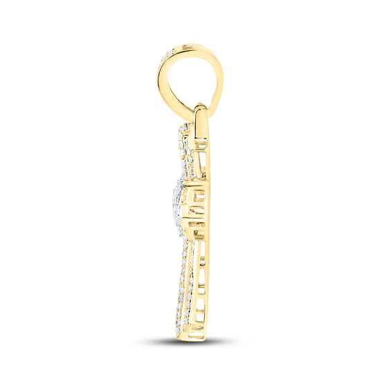 10kt Yellow Gold 1.87 CTW Diamond Cross Charm