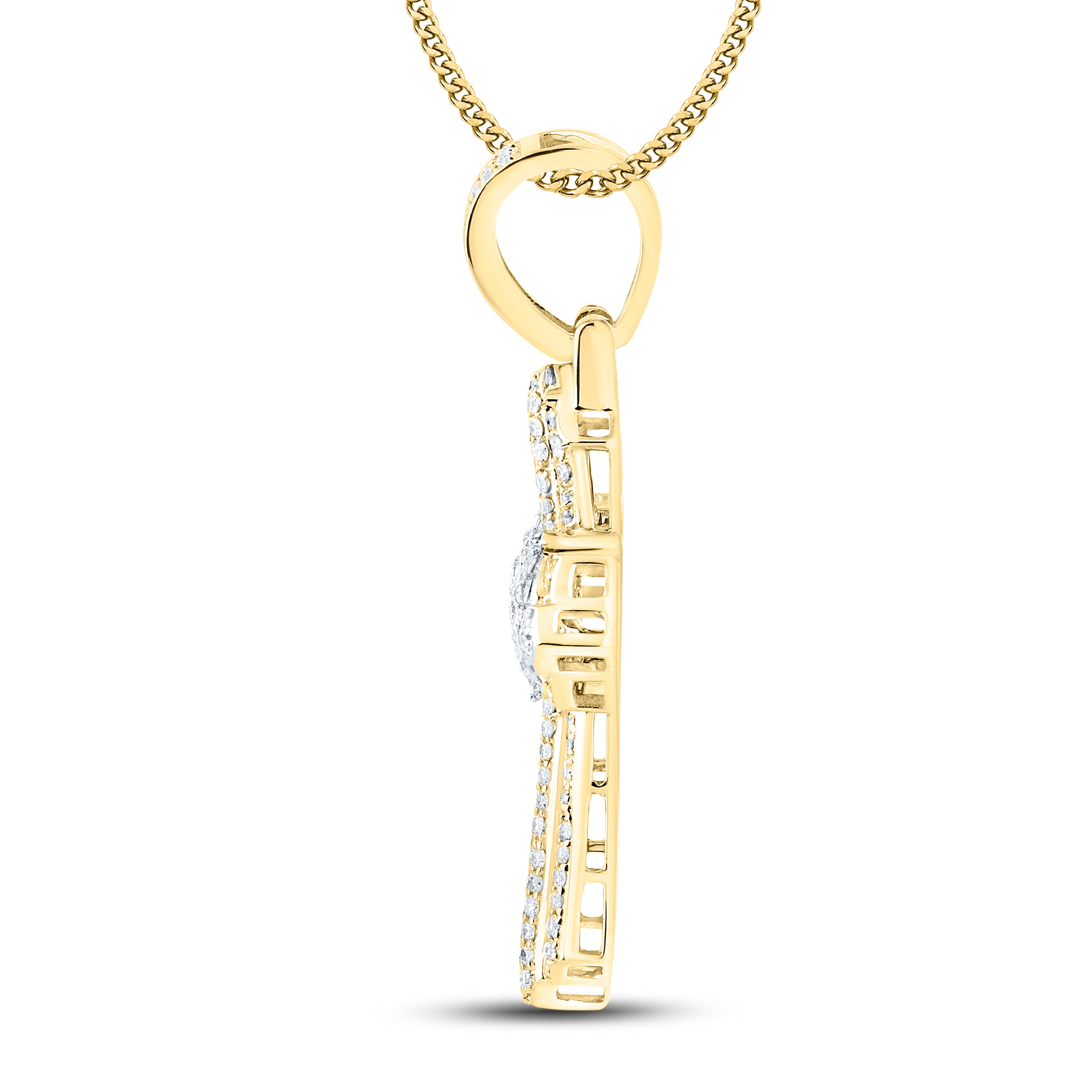 10kt Yellow Gold 1.87 CTW Diamond Cross Charm