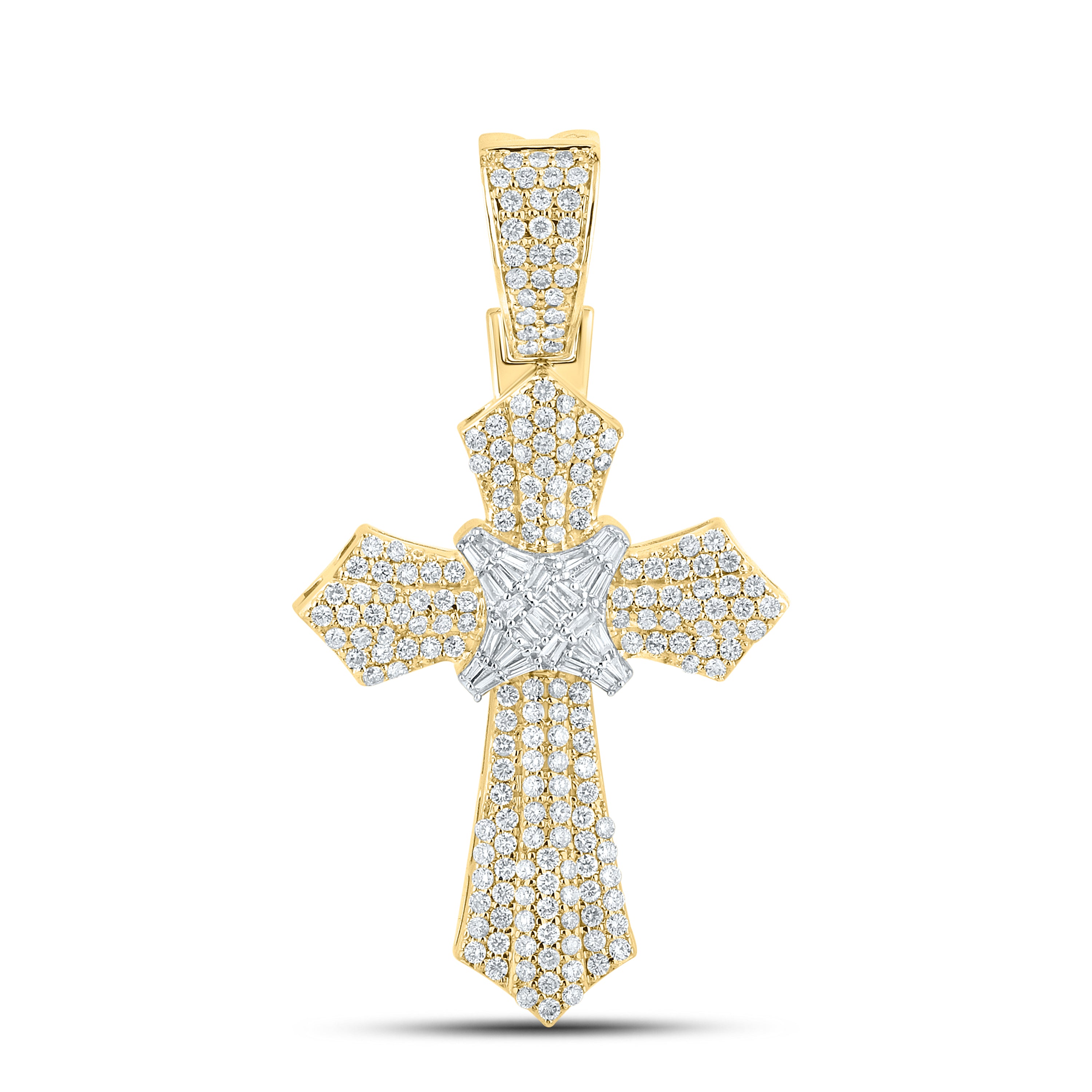 10kt Yellow Gold 1.87 CTW Diamond Cross Charm