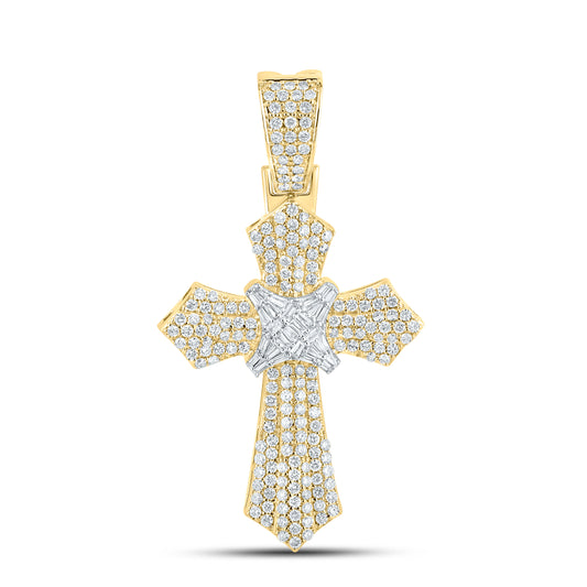 10kt Yellow Gold 1.87 CTW Diamond Cross Charm